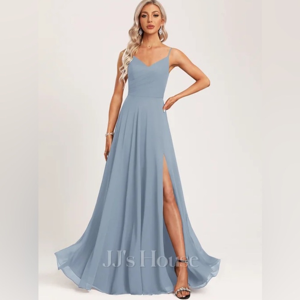 JJs House Chiffon Bridesmaid Dress Dusty Blue